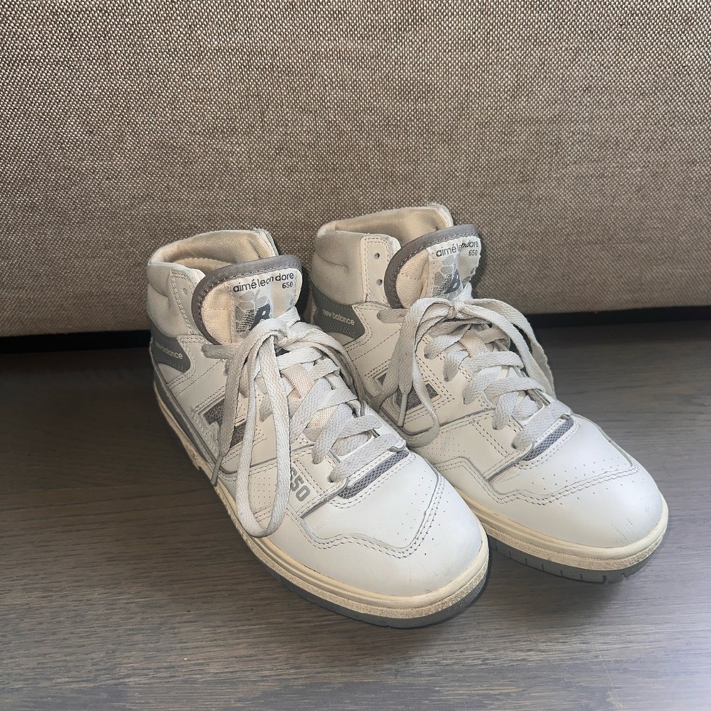ALD x NB 650 White and Gray High-Top Sneakers